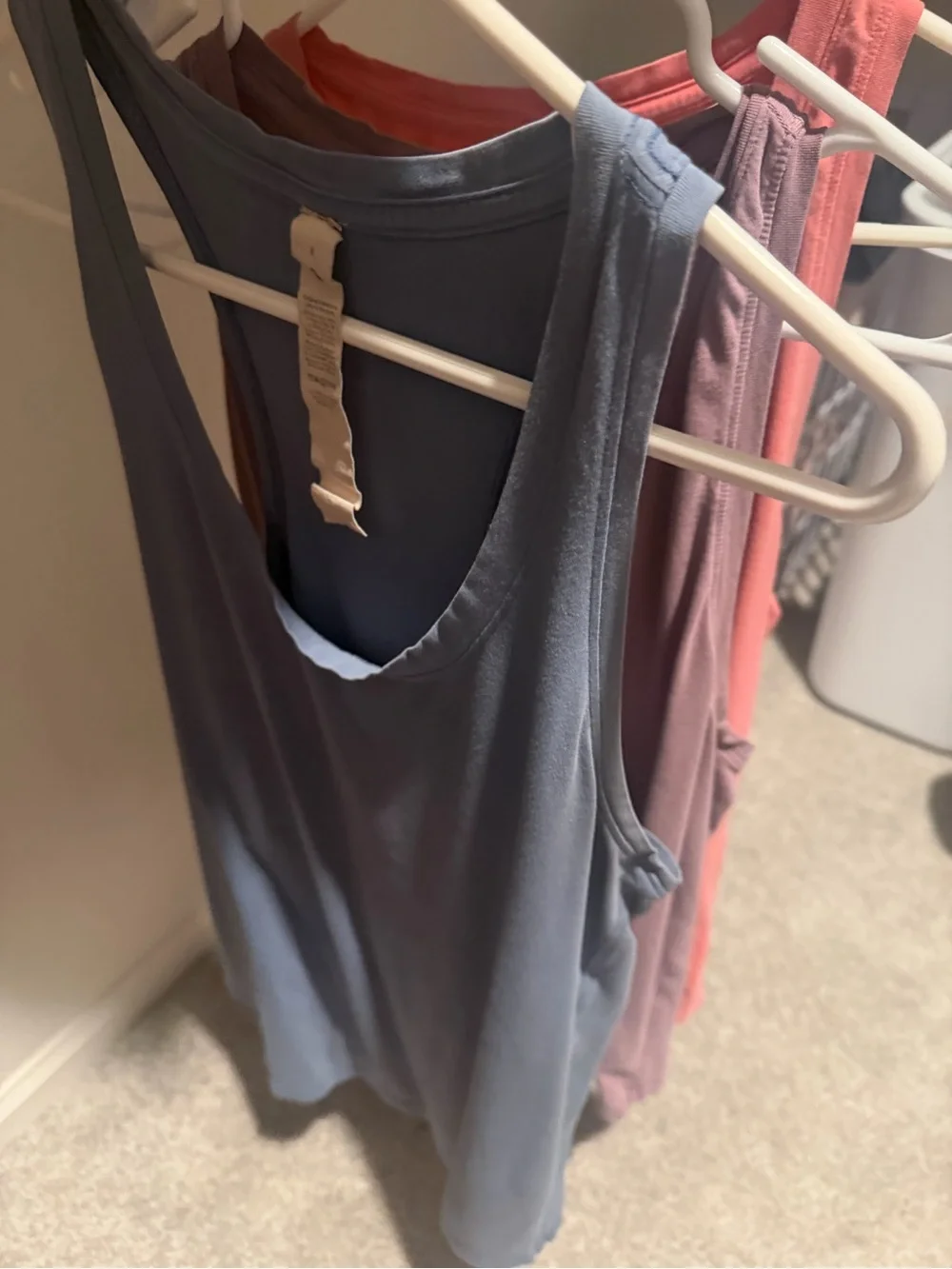 lululemon athletica Scoop Tank Top - Slate Blue, Mauve, Coral. Size 8/10